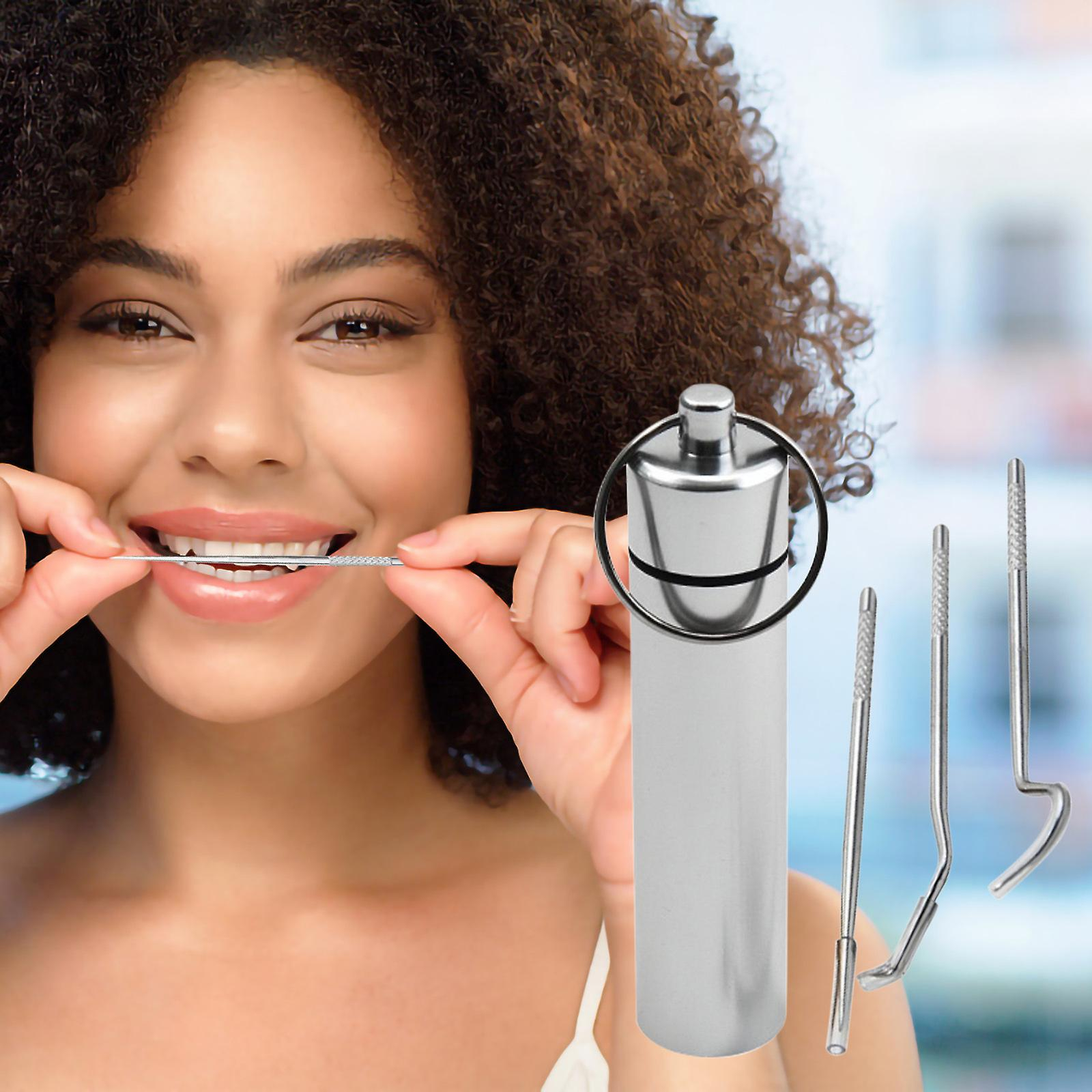 Foto 2 | Kit De Higiene Dental Huoguo Juego De 3 Piezas De Acero Inoxidable - Venta Internacional.