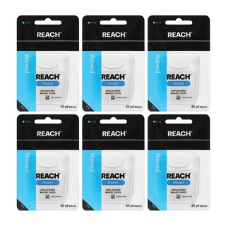 Foto 1 | Eliminador De Placa Dental Dental Reach Encerado Sin Sabor Paquete De 6 Unidades 50 M - Venta Internacional.