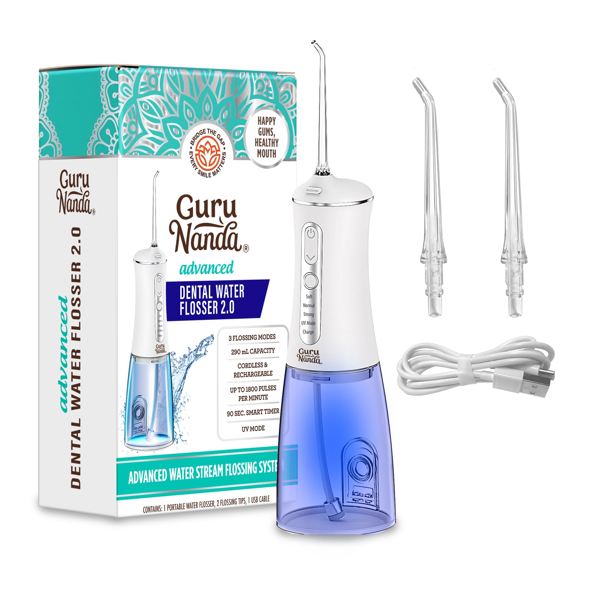Foto 2 pulgar | Hilo Dental Gurunanda Advanced 2.0 290 Ml  3 Modos - Venta Internacional.