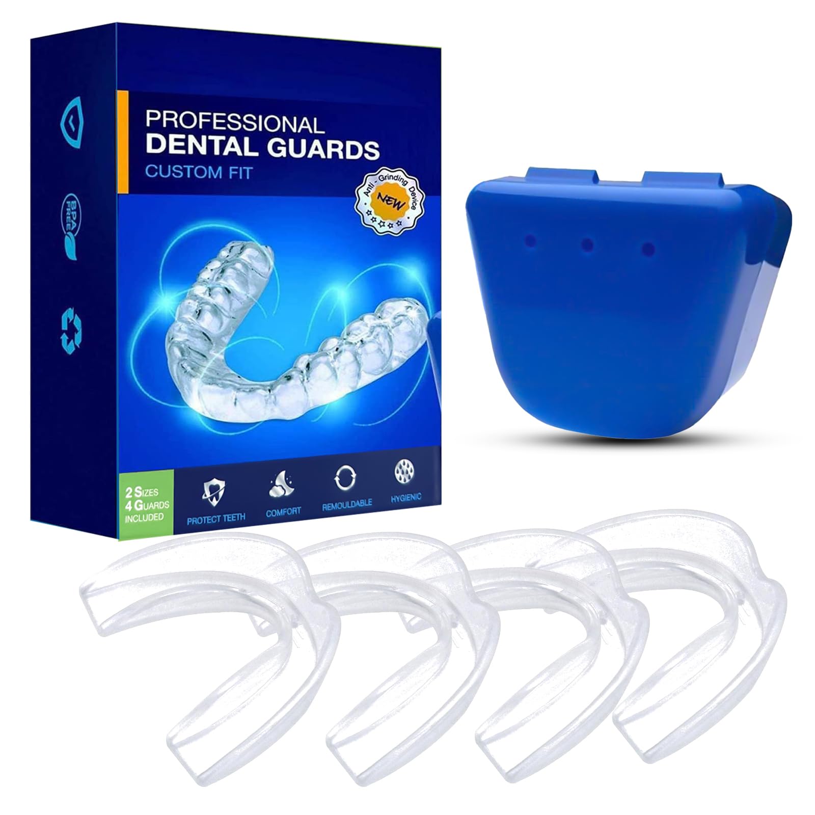 Protector Bucal Crislan Para Rechinar Los Dientes Por La Noche (4 Piezas) - Venta Internacional.