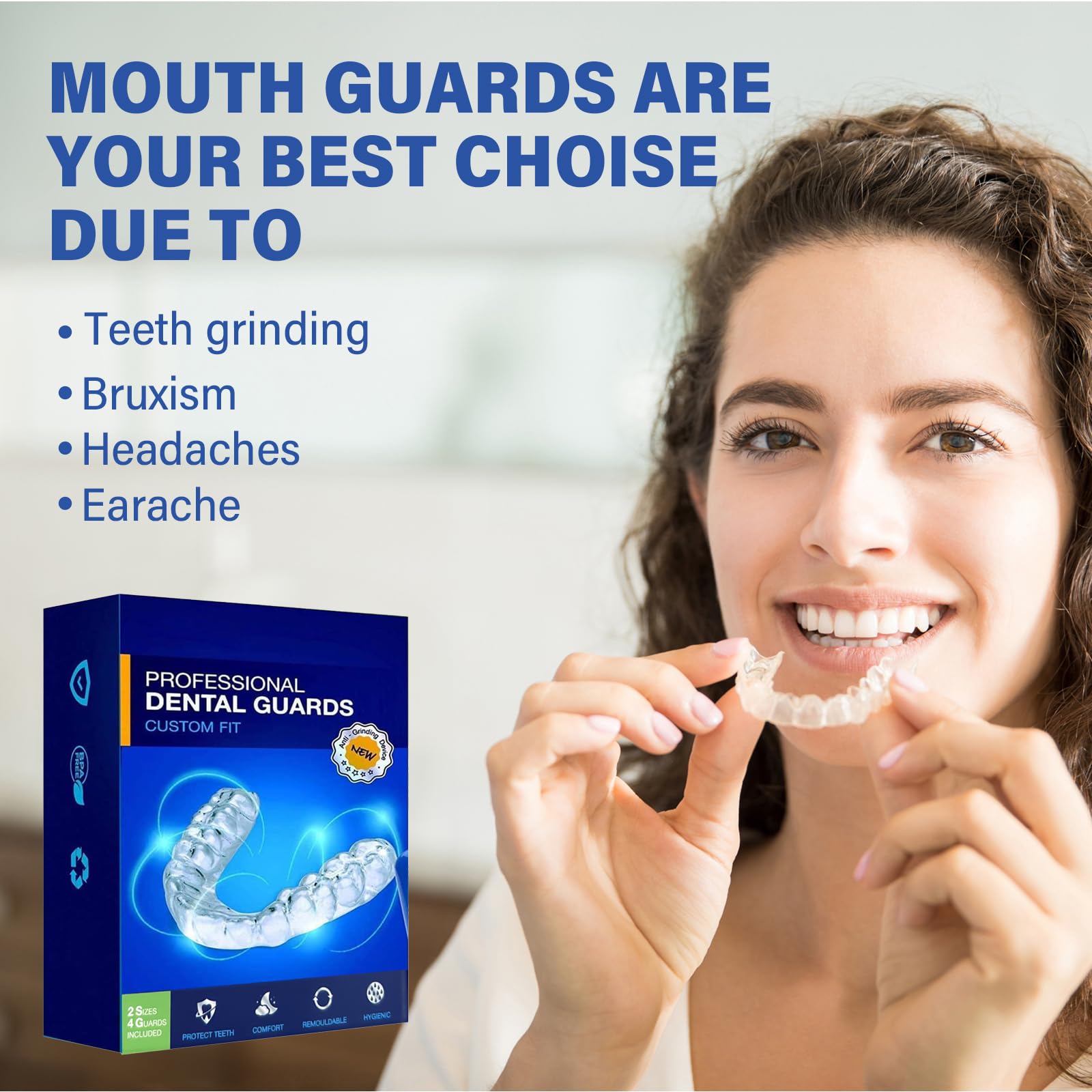 Foto 3 pulgar | Protector Bucal Crislan Para Rechinar Los Dientes Por La Noche (4 Piezas) - Venta Internacional.