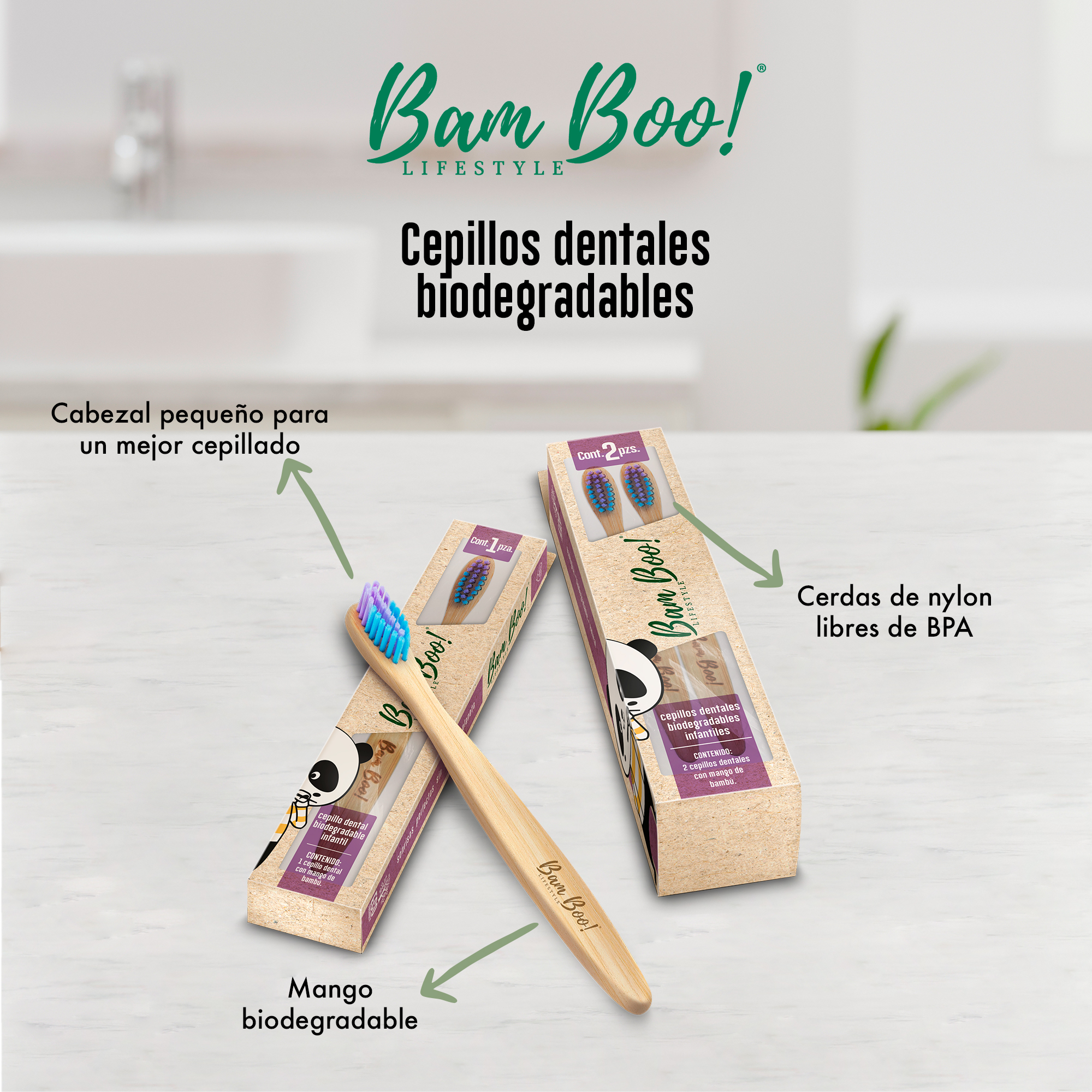 Foto 2 | Seis Cepillos Dentales Kid's Bam Boo! Lifestyle