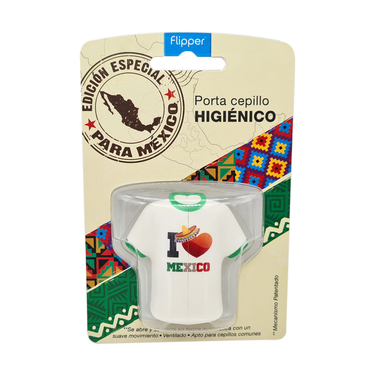 Foto 4 pulgar | Portacepillos Flipper Camiseta I Love Mexico