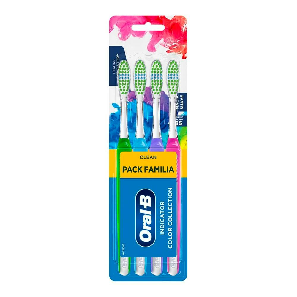 Foto 1 | Cepillo Dental Oral-B Indicator Color Collection Multicolor 4 Piezas