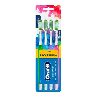 Foto 1 | Cepillo Dental Oral-B Indicator Color Collection Multicolor 4 Piezas