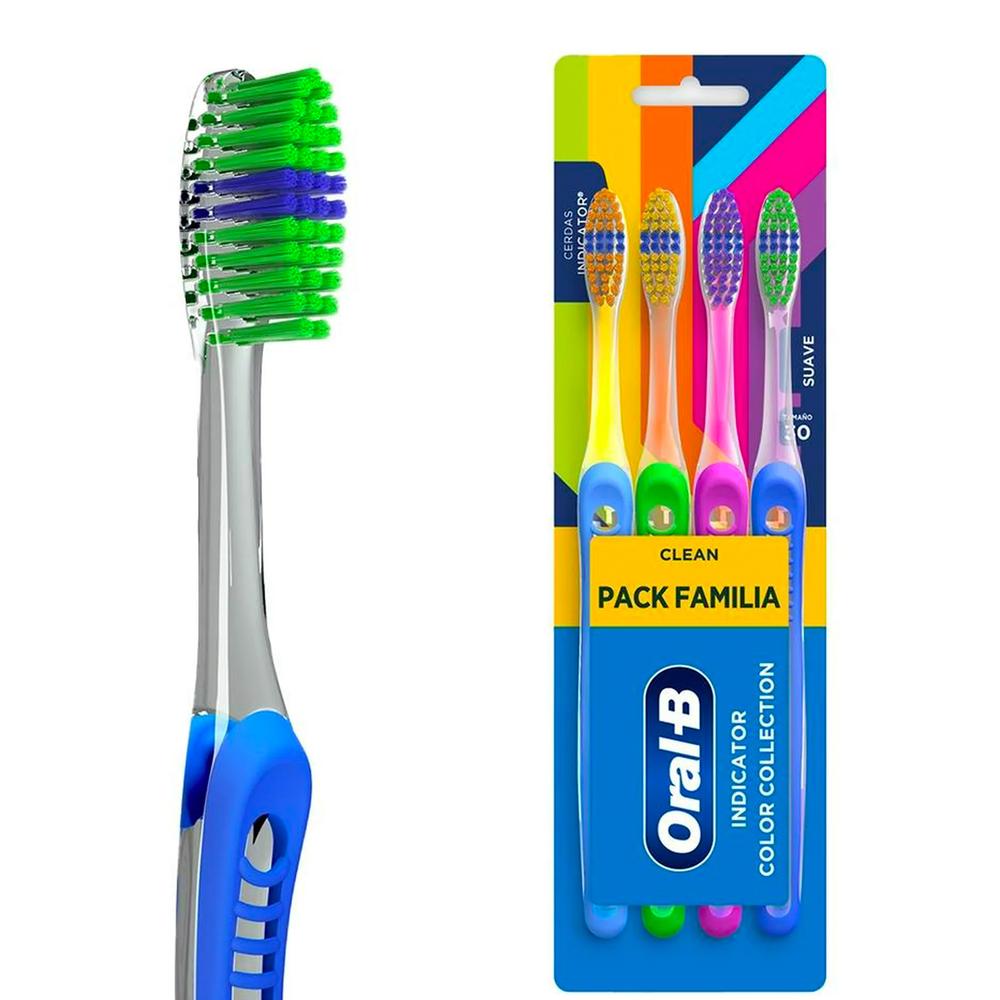 Foto 2 | Cepillo Dental Oral-B Indicator Color Collection Multicolor 4 Piezas