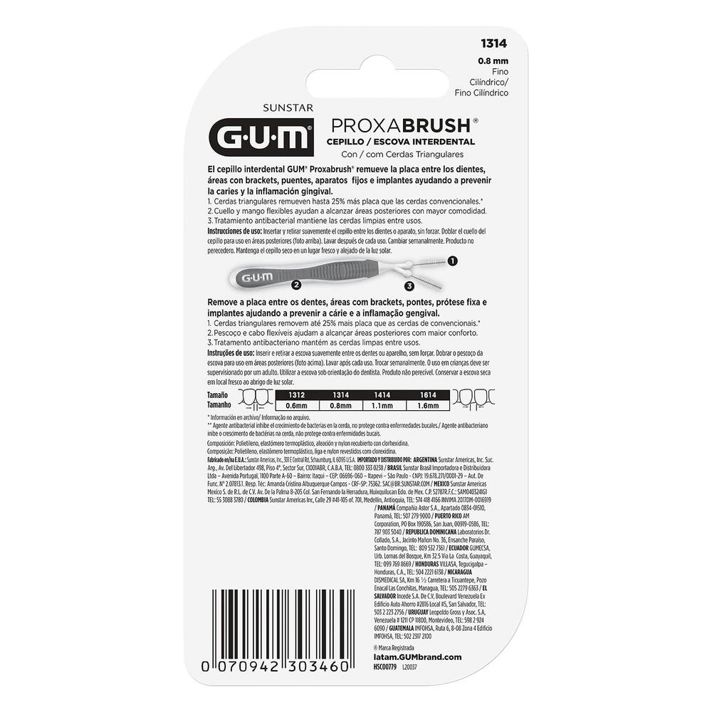 Foto 3 pulgar | Cepillo Interdental Gum Proxabrush 3 Piezas
