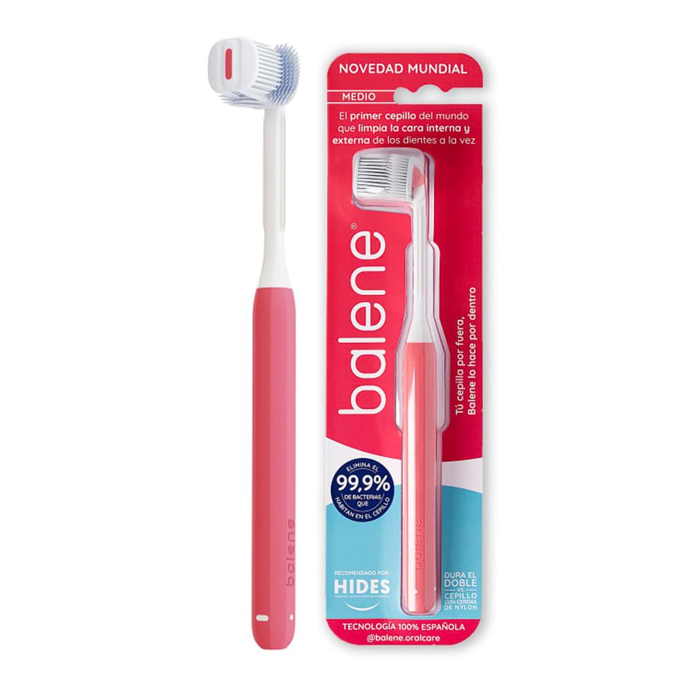 Foto 2 pulgar | Cepillo Dental Balene Medio Coral 1 Pieza