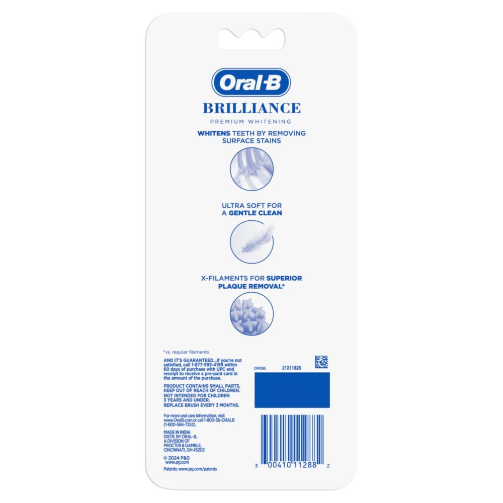 Foto 7 pulgar | Pack 4 Cepillos de Dientes Oral-B Pro Whitening Brilliance Extra Suaves - Venta Internacional
