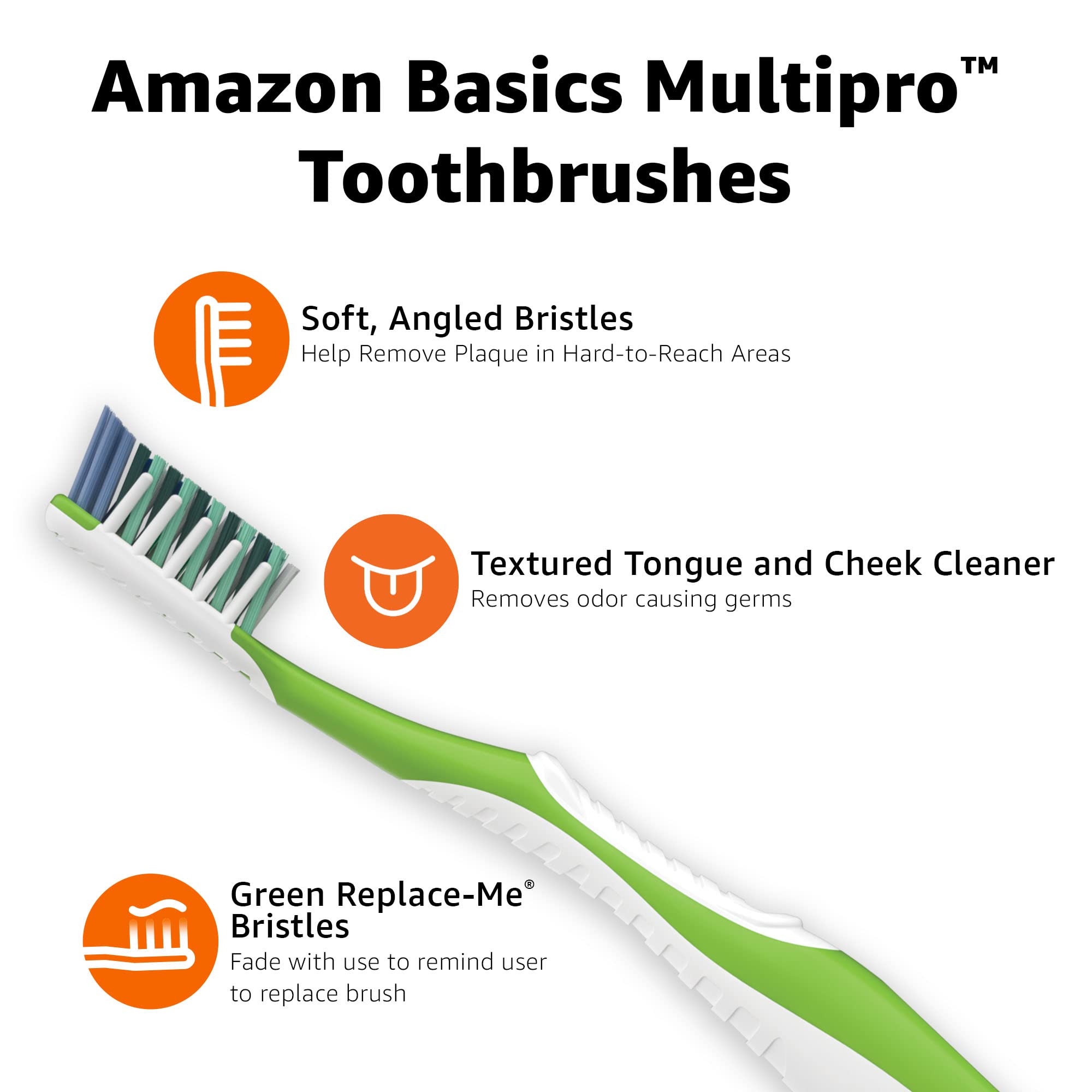 Foto 3 | Cepillo De Dientes Amazon Basics Multipro Soft, 4 Unidades, Paquete De 1 - Venta Internacional.