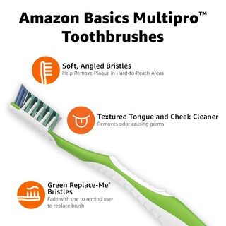 Foto 3 | Cepillo De Dientes Amazon Basics Multipro Soft, 4 Unidades, Paquete De 1 - Venta Internacional.