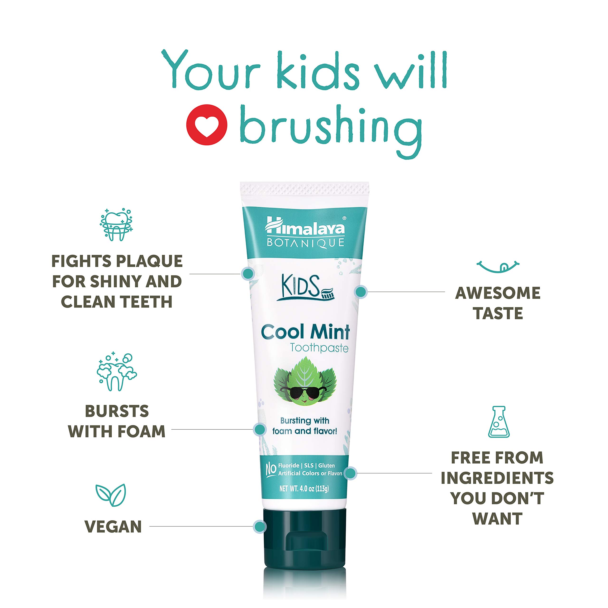 Foto 3 pulgar | Pasta De Dientes Himalaya Botanique Kids Herbal Cool Mint, 120 Ml, Paquete De 2 - Venta Internacional.
