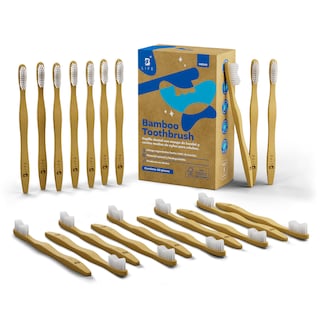 Foto 1 | Kit Con 20 Cepillos De Dientes De Bambú Para Adultos Con Cerdas Medias. B Life