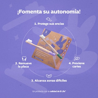 Foto 4 | Kit Con 12 Cepillos De Dientes De Bambú Para Niños Con Cerdas Suaves. B Life