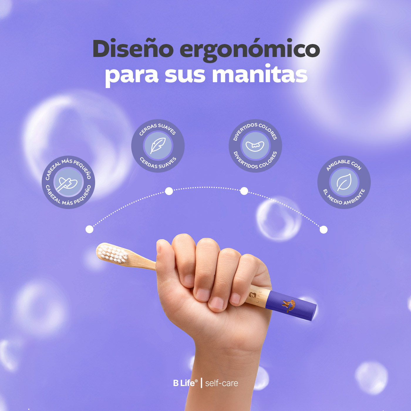 Foto 6 pulgar | Kit Con 12 Cepillos De Dientes De Bambú Para Niños Con Cerdas Suaves. B Life