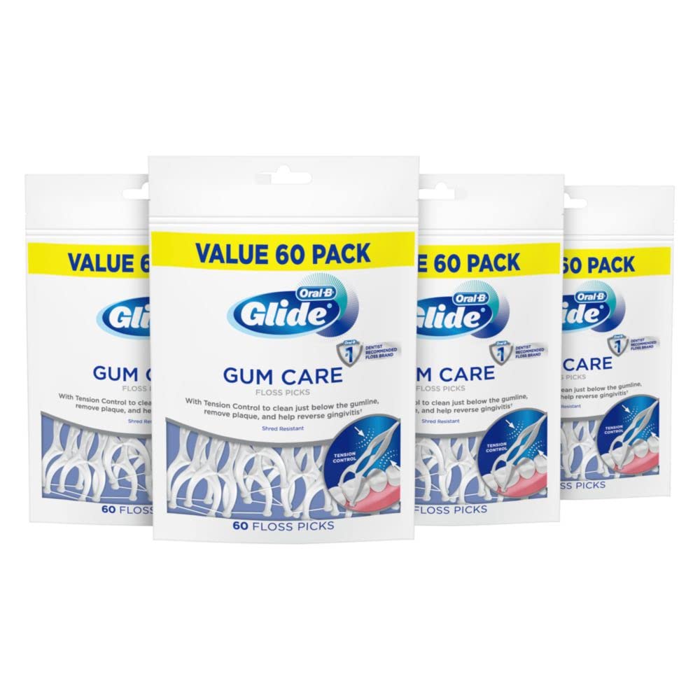 Foto 2 pulgar | Palillos De Hilo Dental Oral B Glide Gum Care, 60 Unidades (x4) - Venta Internacional.