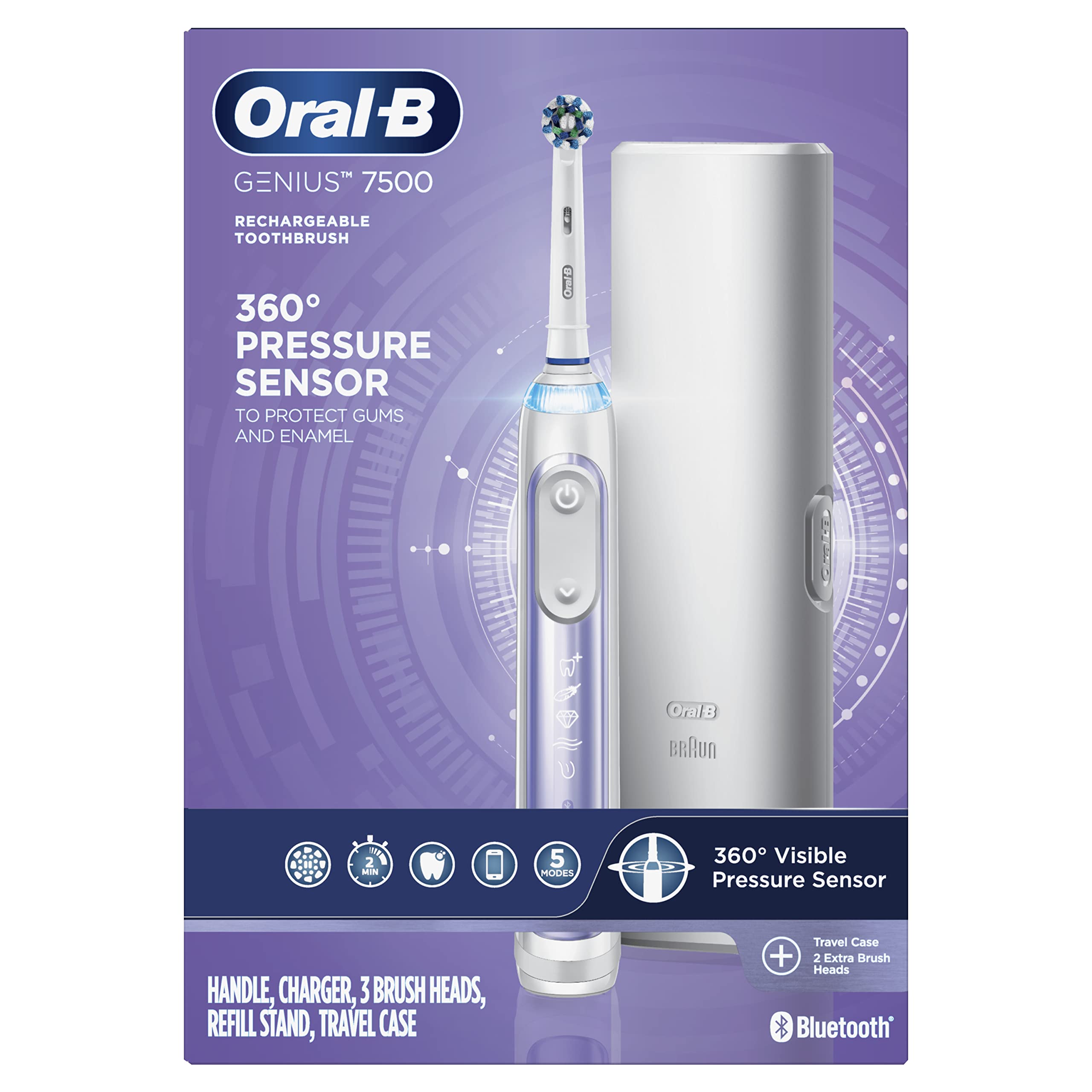 Cepillo De Dientes Eléctrico Oral-b 7500 Orchid Purple Con 4 Cabezales - Venta Internacional. $4,679