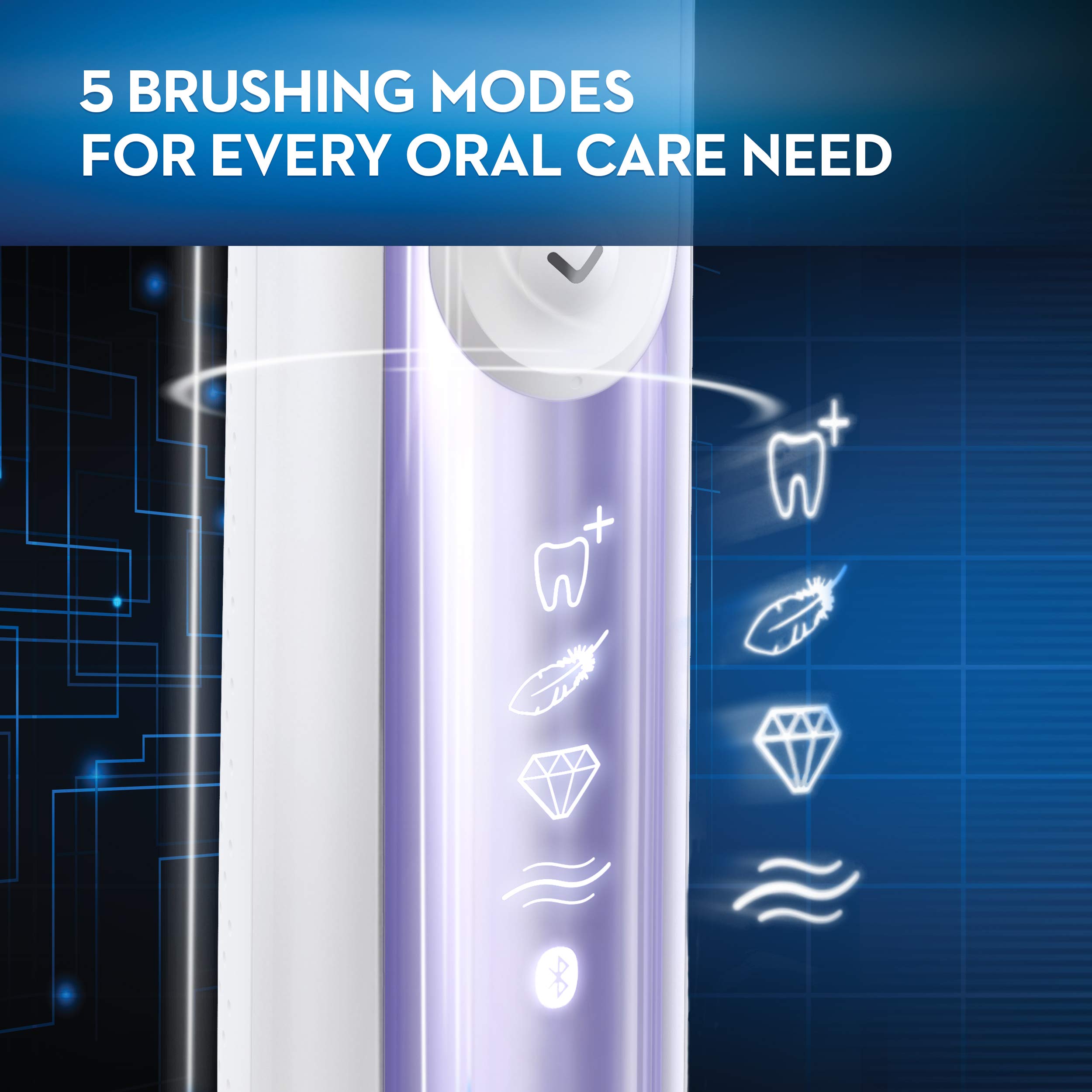 Foto 5 | Cepillo De Dientes Eléctrico Oral-b 7500 Orchid Purple Con 4 Cabezales - Venta Internacional.