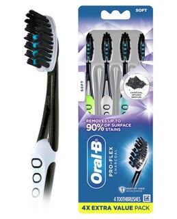 Foto 1 | Cepillo De Dientes Oral-b Pro-flex Charcoal Manual Soft, 4 Unidades - Venta Internacional.