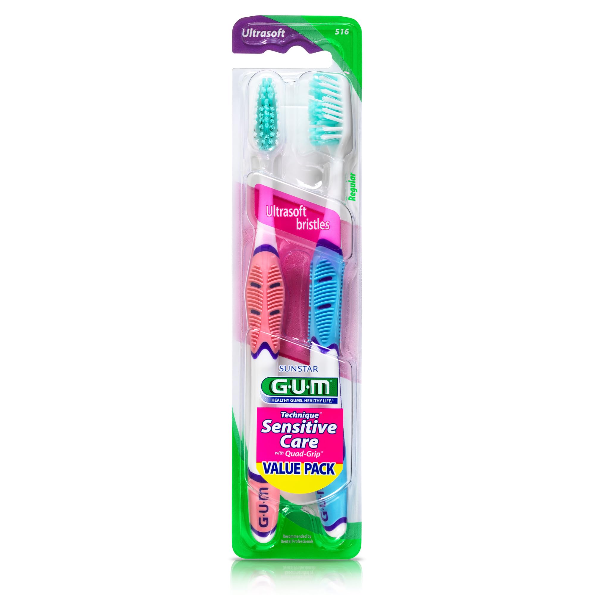Foto 7 pulgar | Cepillo De Dientes Gum Technique Sensitive Care Con Mango De Agarre Cuádruple, Cabezal Completo Y Ce - Venta Interna