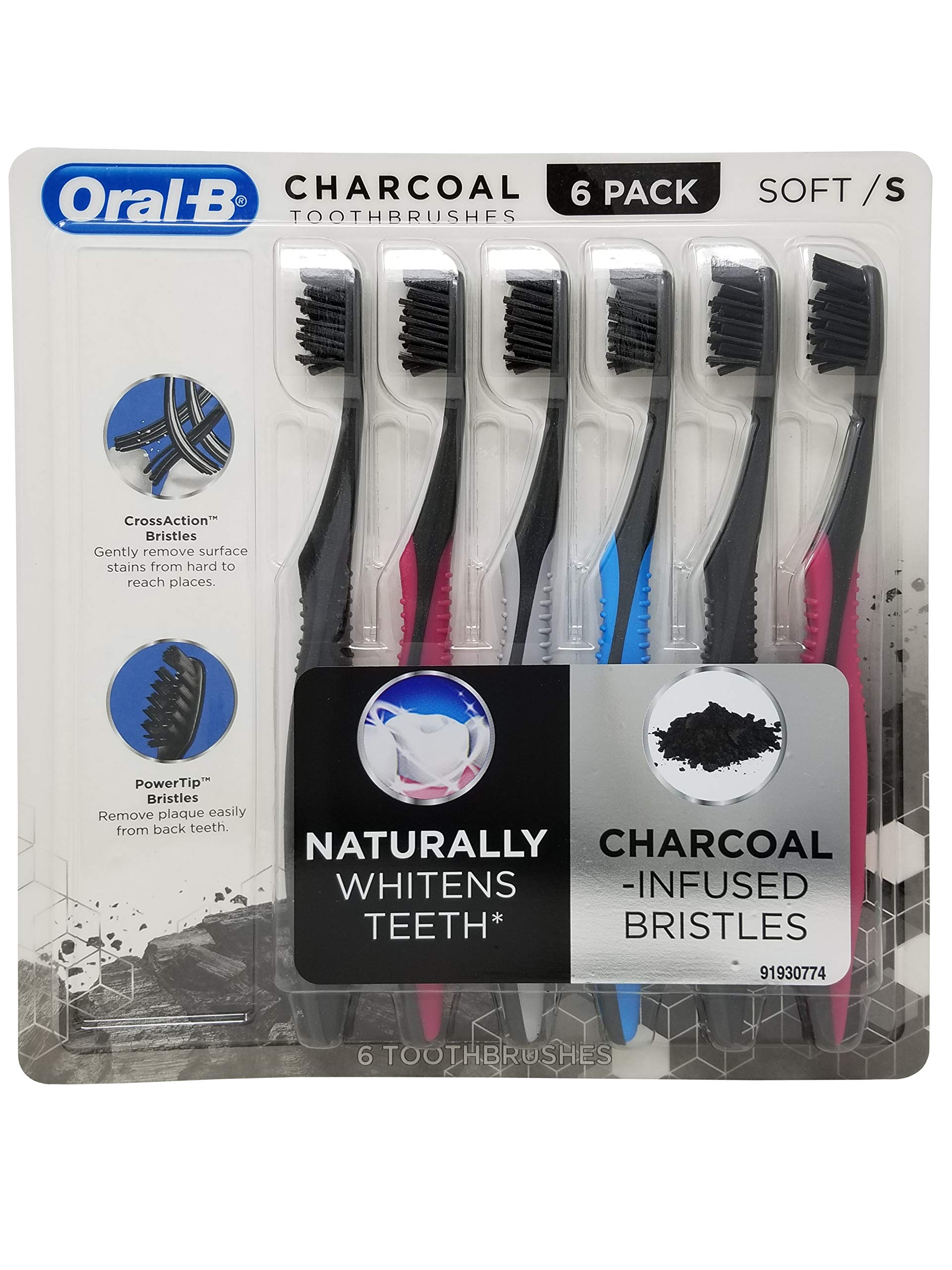 Foto 2 pulgar | Cepillo De Dientes Oral-b Charcoal, Suave (paquete De 6) - Venta Internacional.