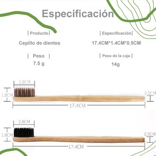 Foto 8 | 10 Cepillo Dientes Bambú Ecológico Cerdas Suaves Limpieza Profunda