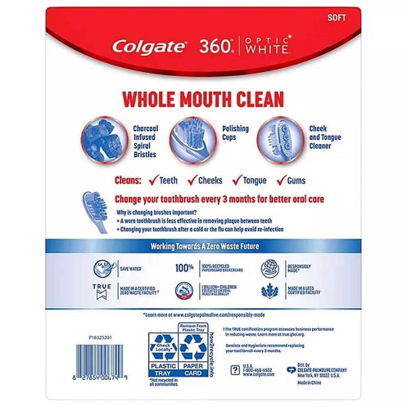 Foto 2 | Cepillo de Dientes Colgate 360 8 Piezas  - Venta Internacional