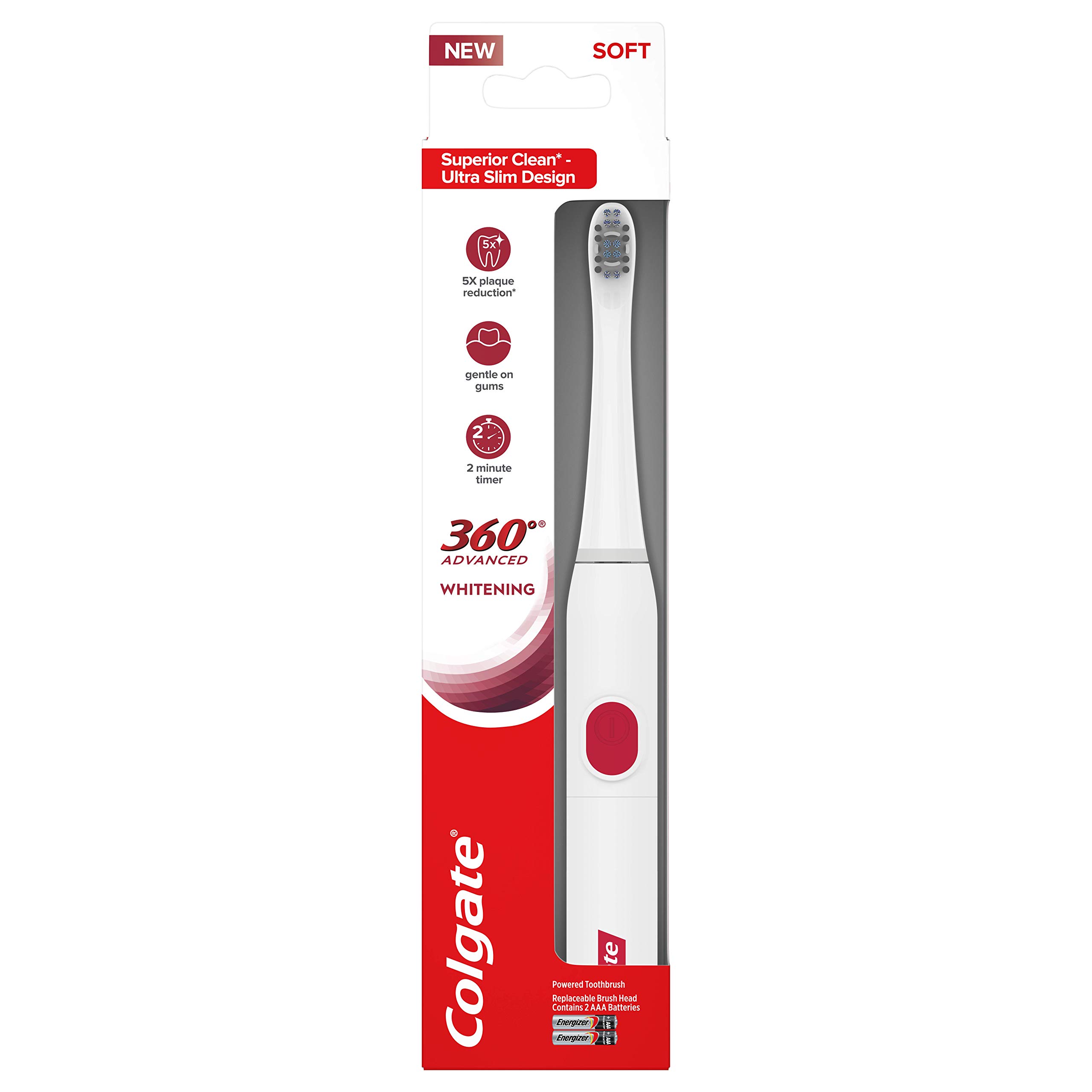 Foto 2 pulgar | Cepillo De Dientes Colgate 360 Advanced Sonic Battery Power Soft - Venta Internacional.