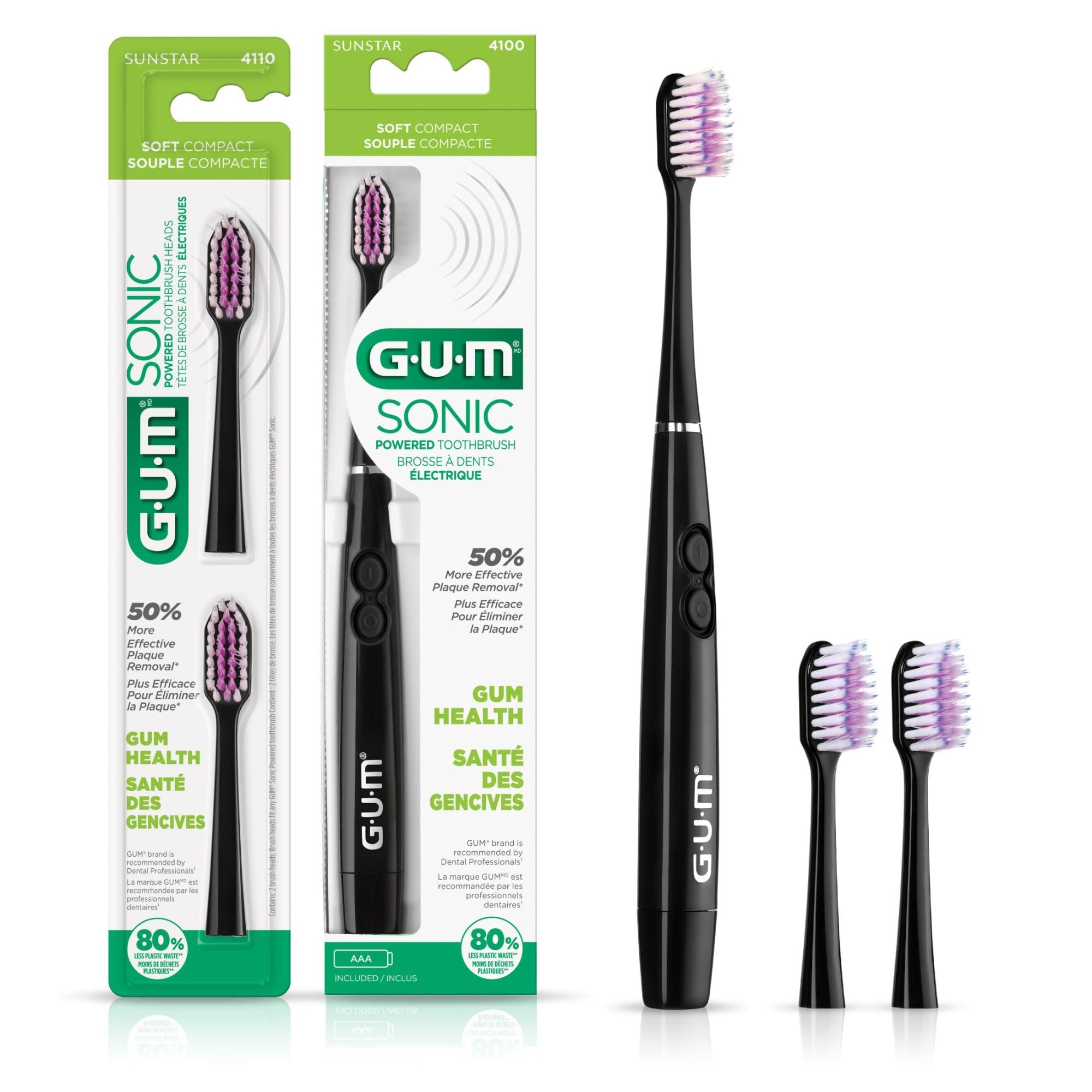 Foto 2 pulgar | Cepillo De Dientes Gum Sonic Powered, Cerdas Cónicas, Paquete Negro - Venta Internacional.