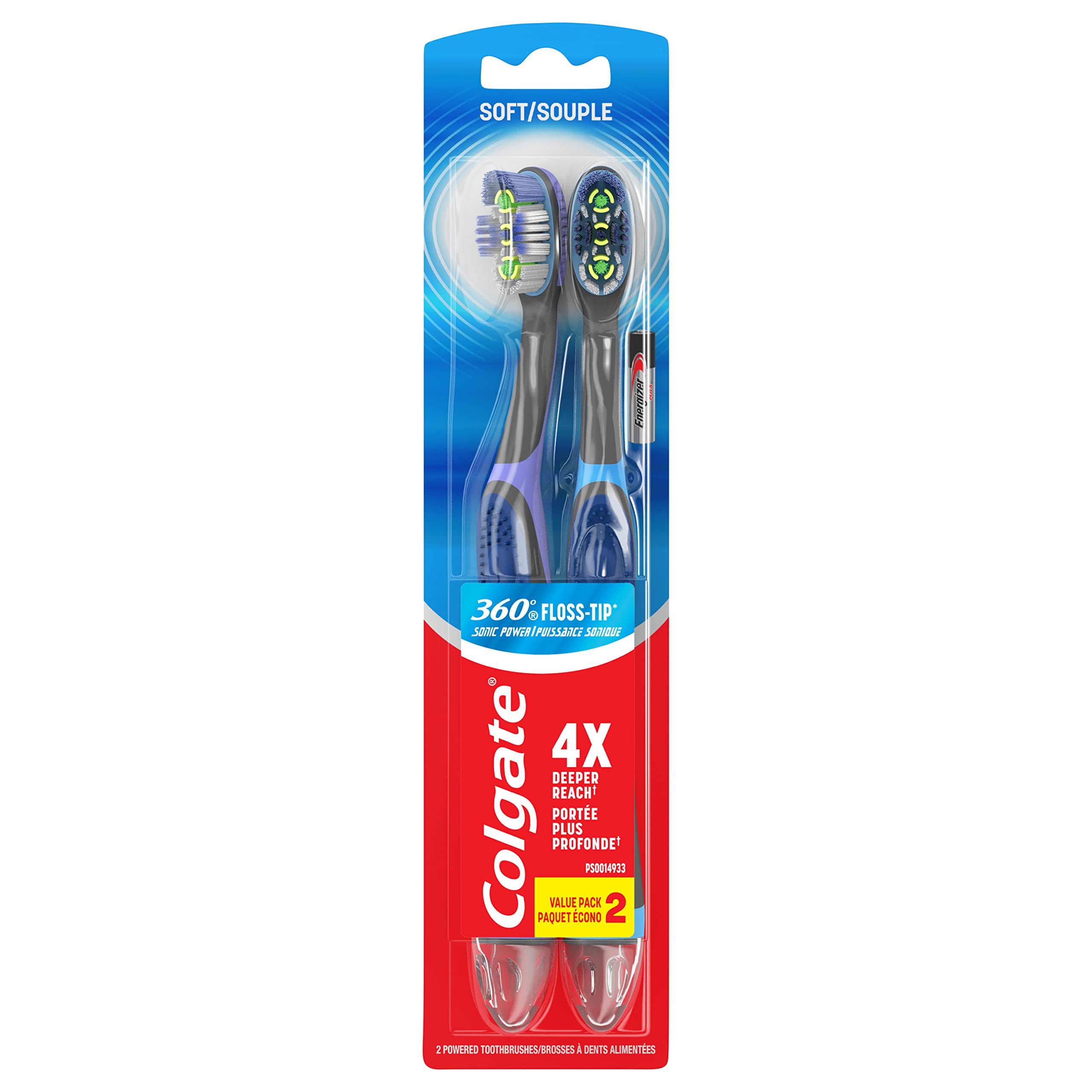 Foto 2 pulgar | Cepillo De Dientes Colgate 360 Vibrate Deep Clean, Paquete De 2 - Venta Internacional.