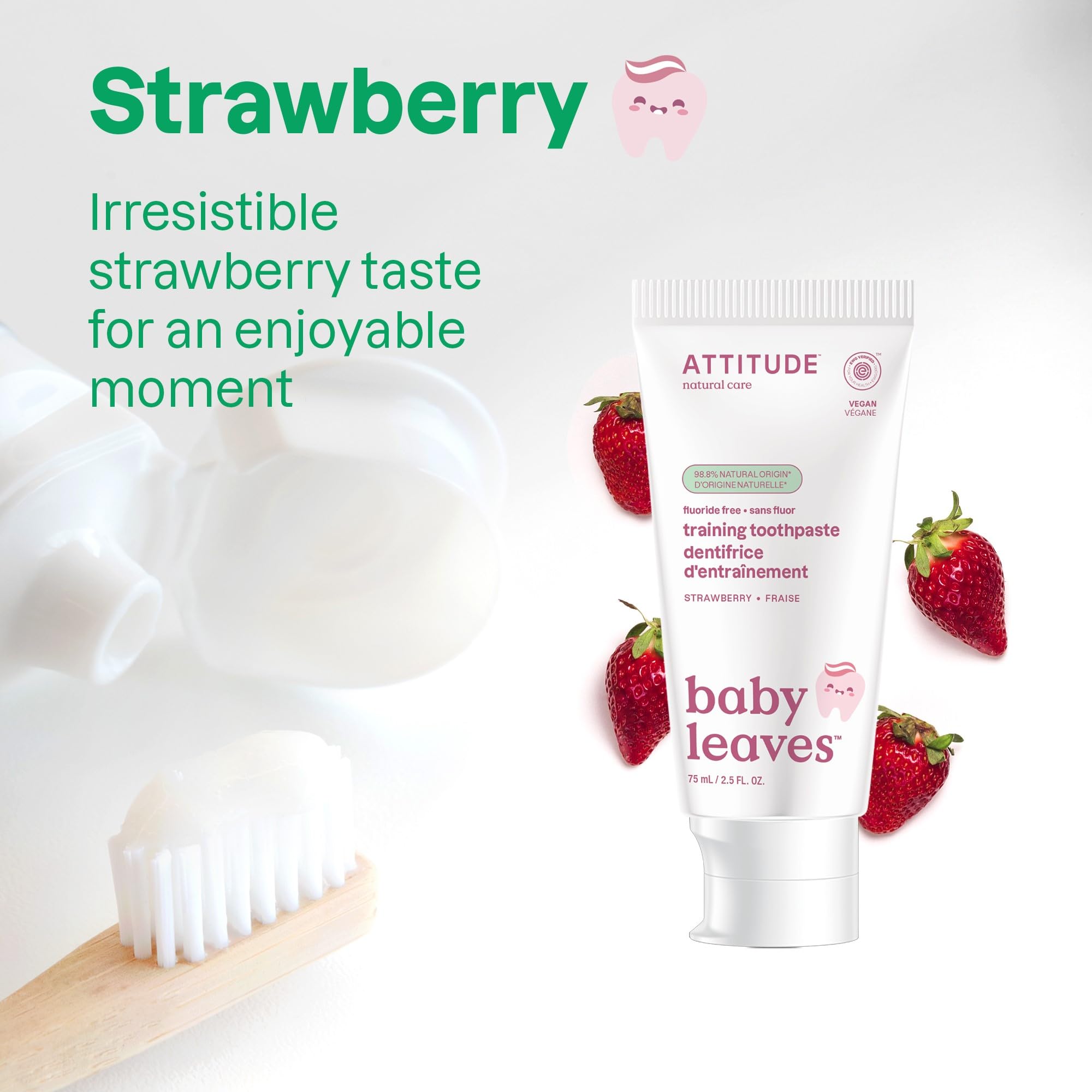 Foto 6 pulgar | Pasta De Dientes Attitude Baby And Child Training Fresa 75 Ml - Venta Internacional.