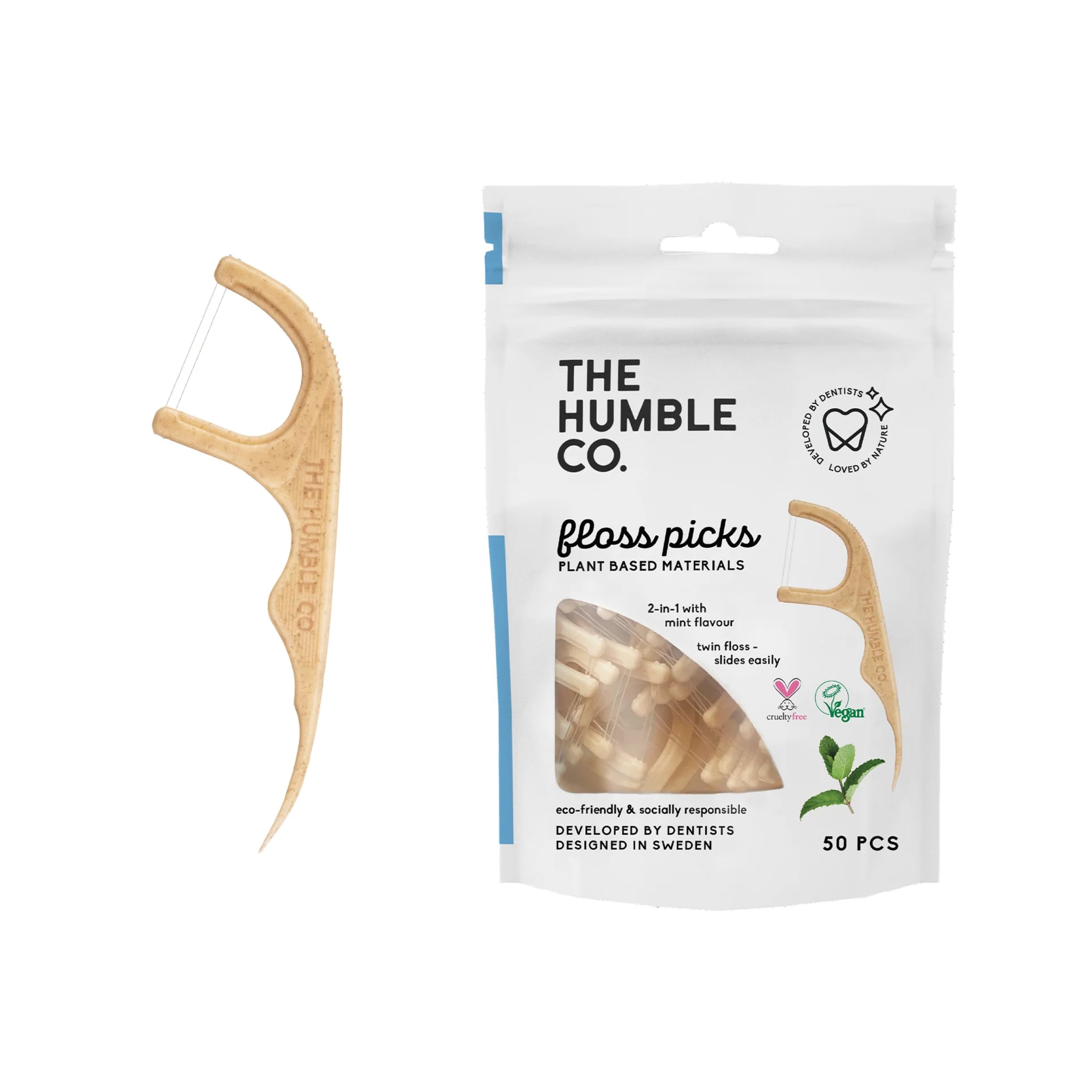 Foto 2 pulgar | Floss Elige The Humble Co. Dental A Base De Plantas, 50 Unidades - Venta Internacional.