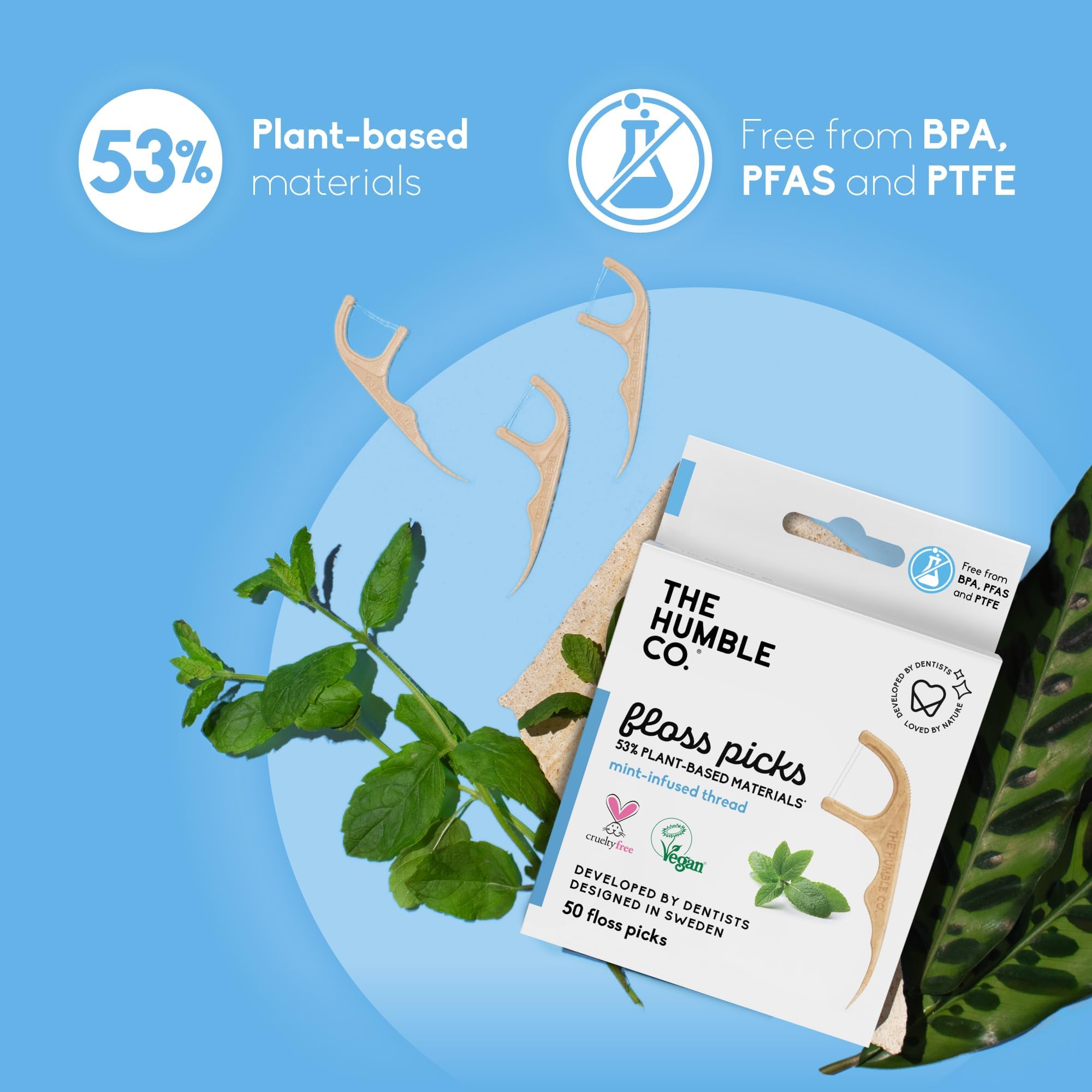 Foto 4 | Floss Elige The Humble Co. Dental A Base De Plantas, 50 Unidades - Venta Internacional.