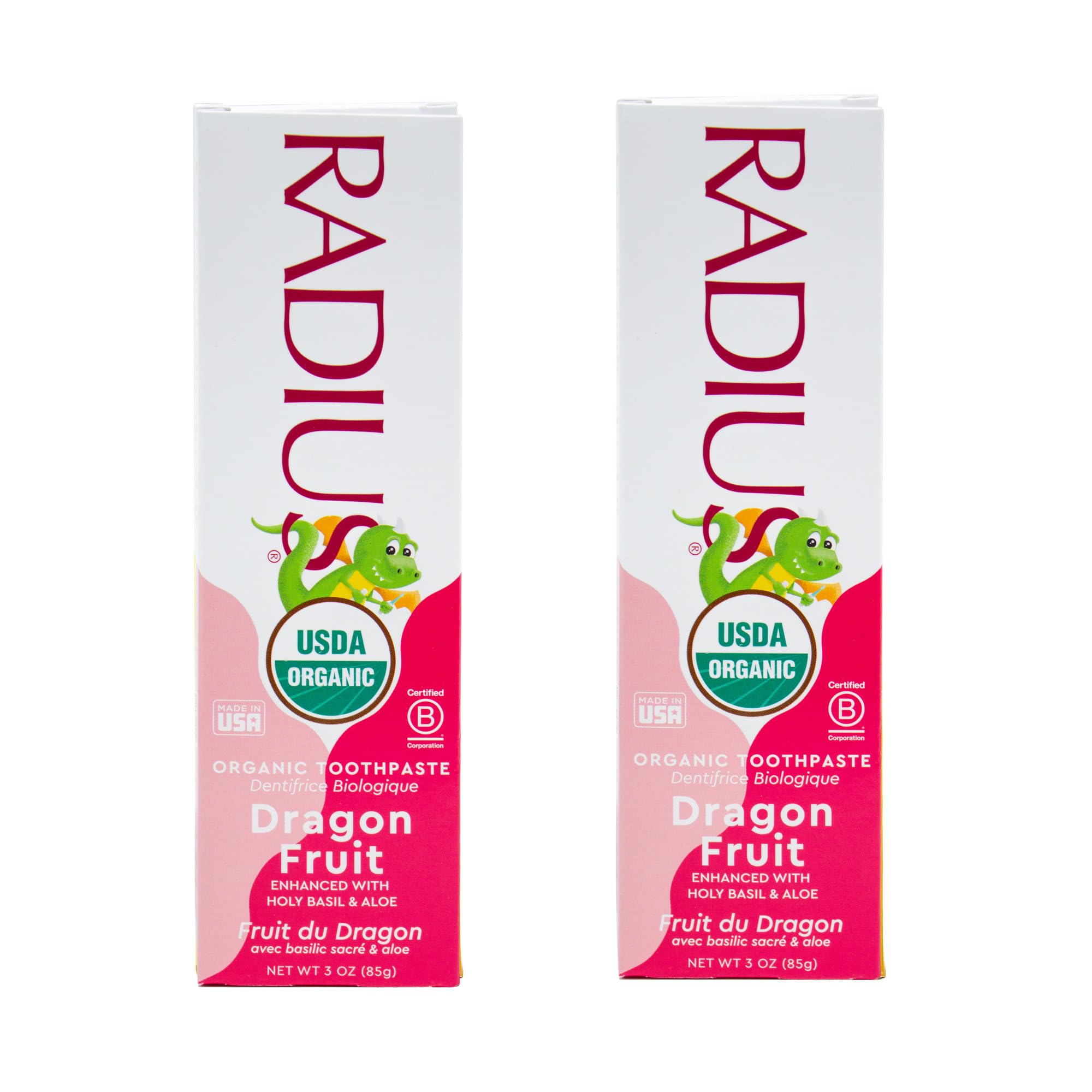 Foto 2 pulgar | Pasta De Dientes Radius Usda Organic Kids Dragon Fruit  90 Ml  Paquete De 2 - Venta Internacional.