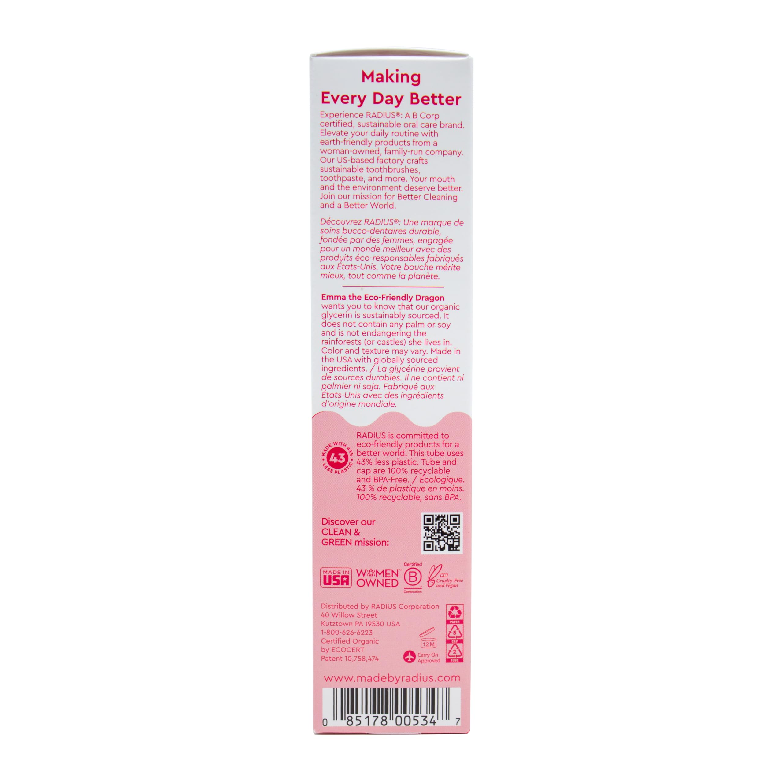 Foto 6 pulgar | Pasta De Dientes Radius Usda Organic Kids Dragon Fruit  90 Ml  Paquete De 2 - Venta Internacional.