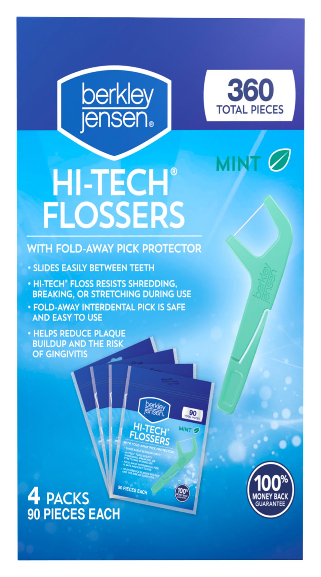 Foto 4 | Floss Picks Berkley Jensen  Hilo Dental De Alta Tecnología  360 Unidades - Venta Internacional.