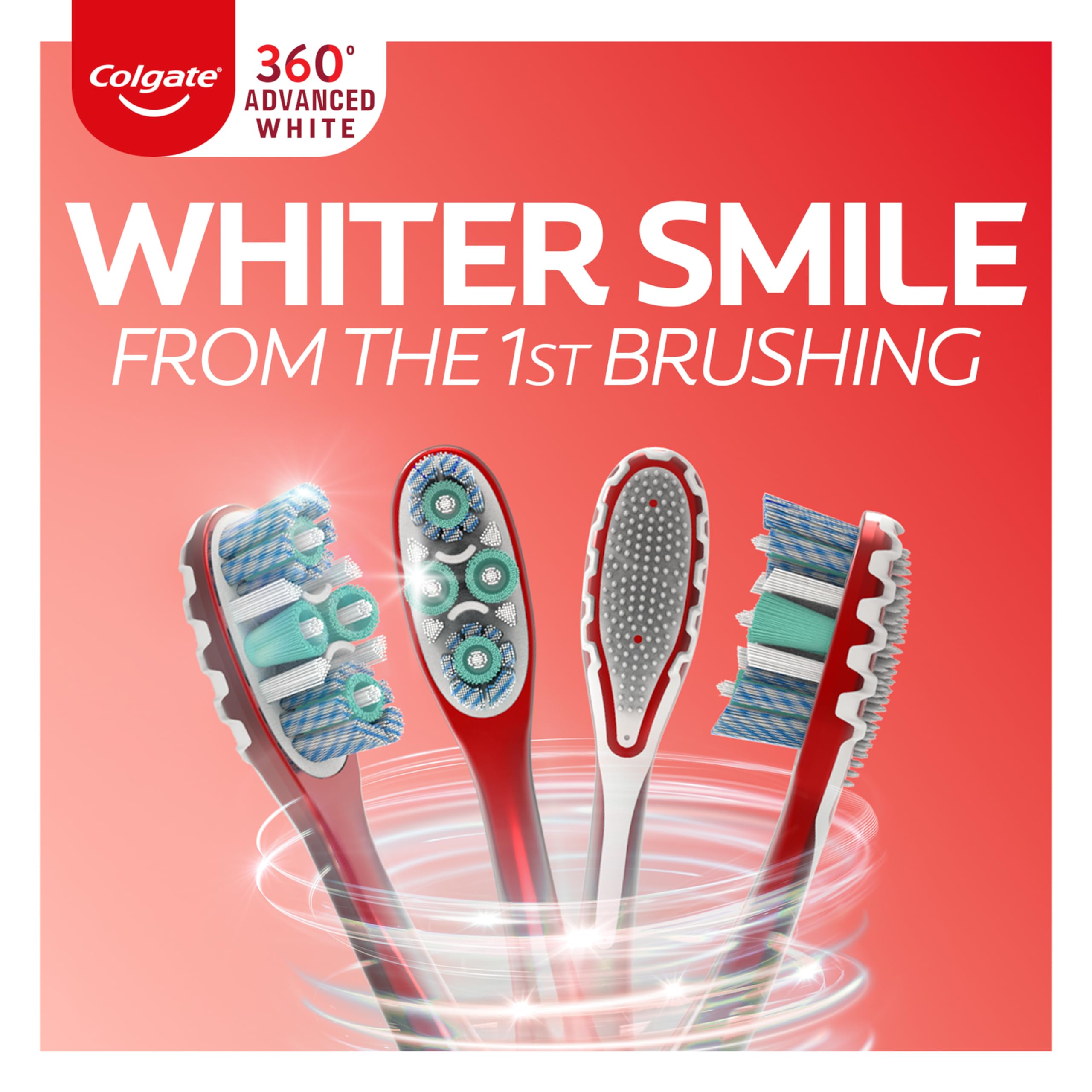 Foto 3 pulgar | Cepillo De Dientes Colgate 360 Advanced Whitening Soft  Paquete De 4 - Venta Internacional.