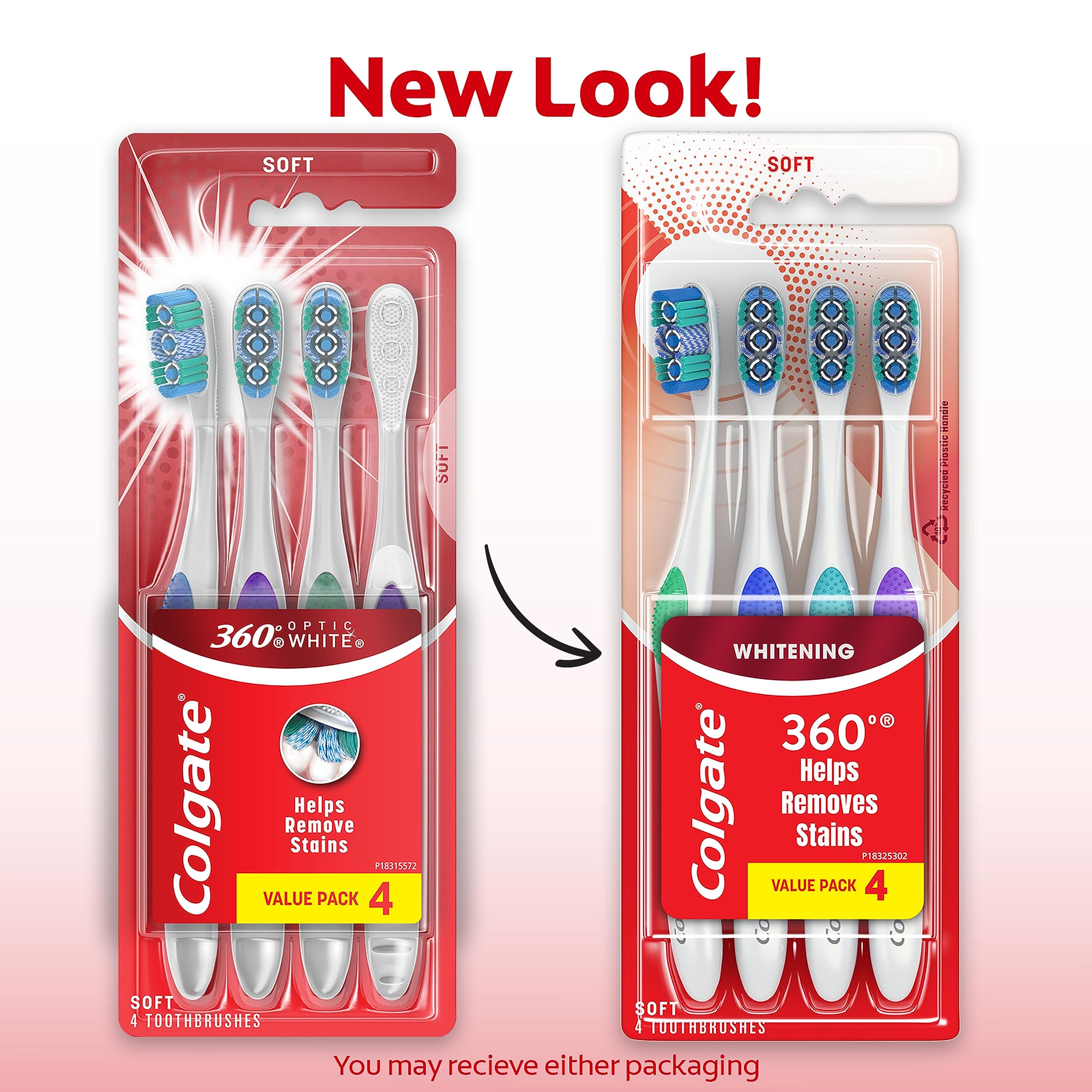 Foto 3 pulgar | Cepillo De Dientes Colgate 360 Optic White Whitening Adult Soft  Paquete De 4 - Venta Internacional.