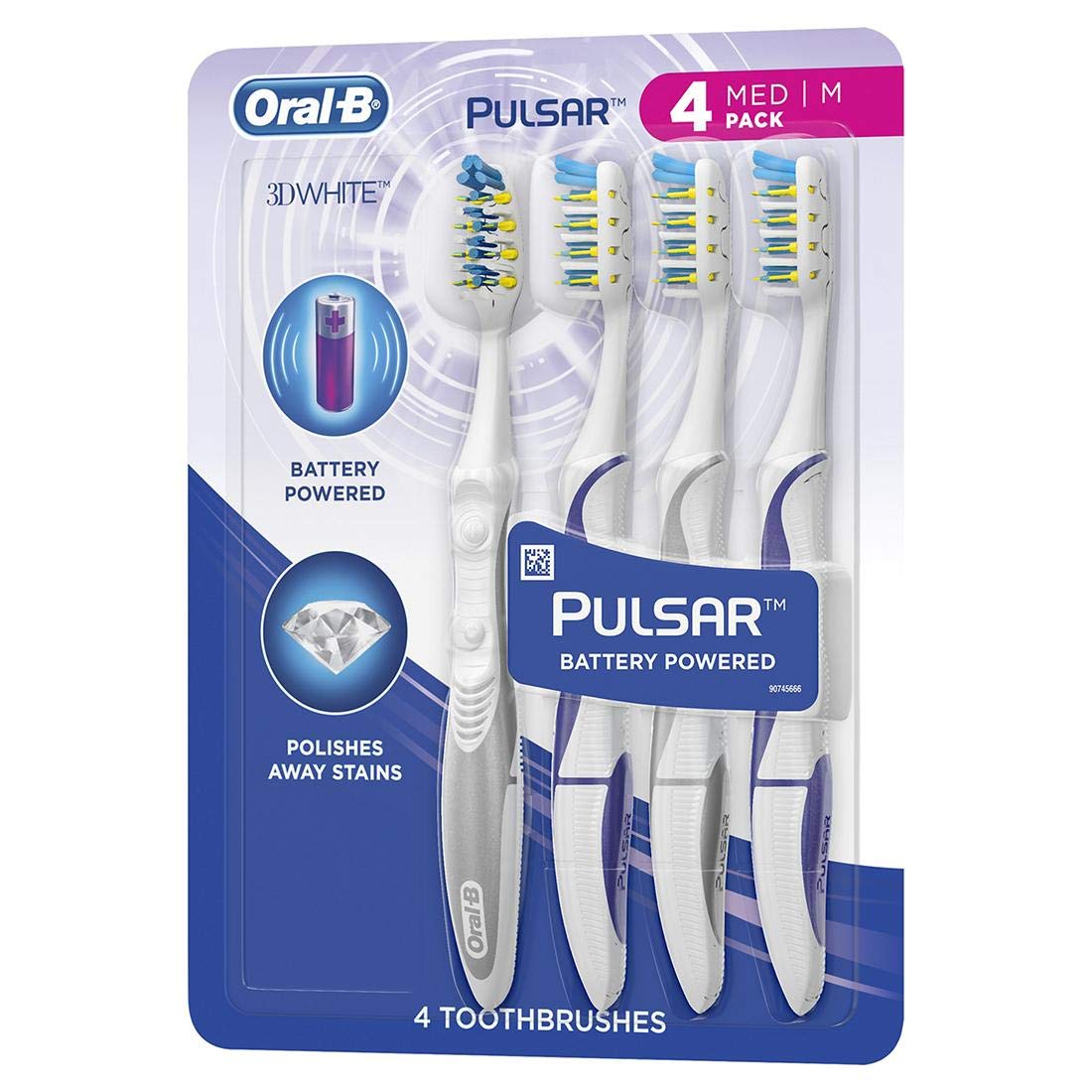 Cepillo De Dientes Oral B Pulsar 3d White Luxe  Funciona Con Pilas  Paquete De 4 - Venta Internacional.