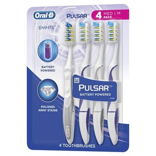 Foto 1 | Cepillo De Dientes Oral B Pulsar 3d White Luxe Funciona Con Pilas Paquete De 4 - Venta Internacional.