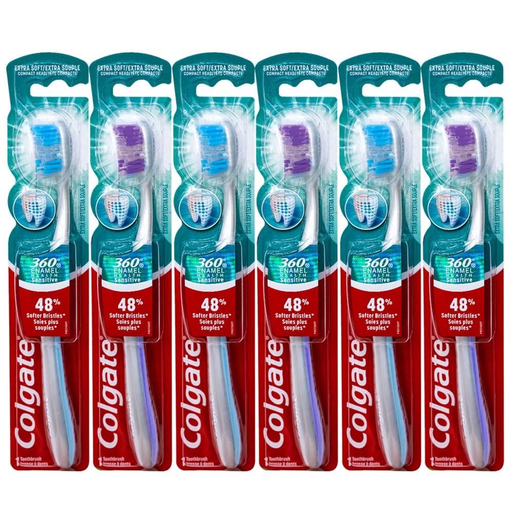 Cepillo De Dientes Colgate 360 Enamel Health Sensitive X6 - Venta Internacional.