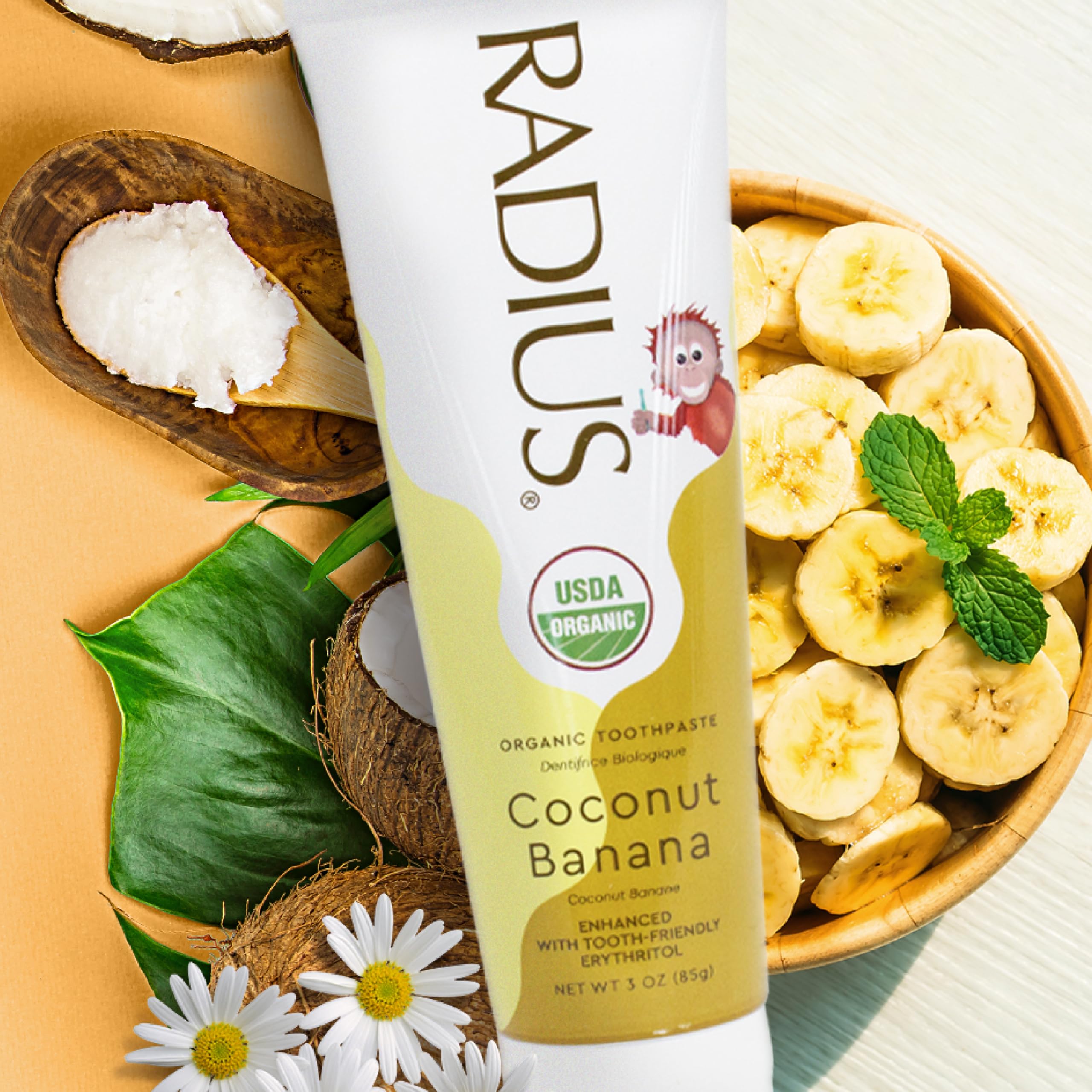 Foto 7 pulgar | Pasta De Dientes Radius Usda Kids Organic Coconut Banana 90ml - Venta Internacional.