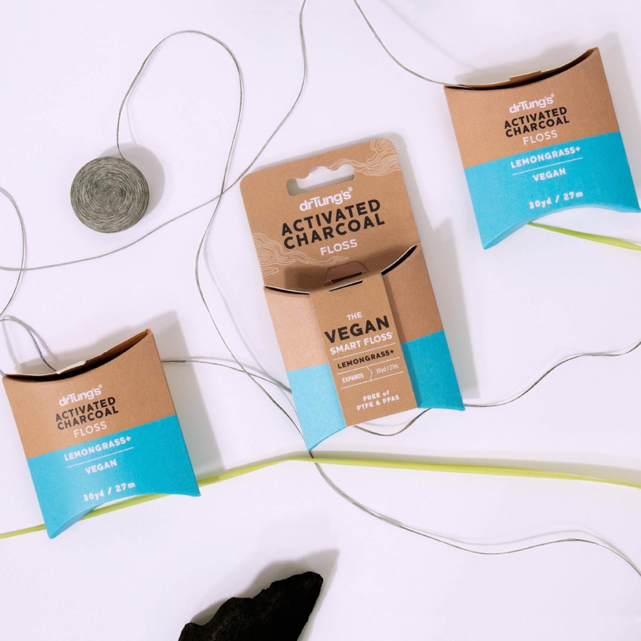 Foto 6 | Carbón Activado Vegano Y Hierba De Limón De Dental Floss Drtung - Venta Internacional.