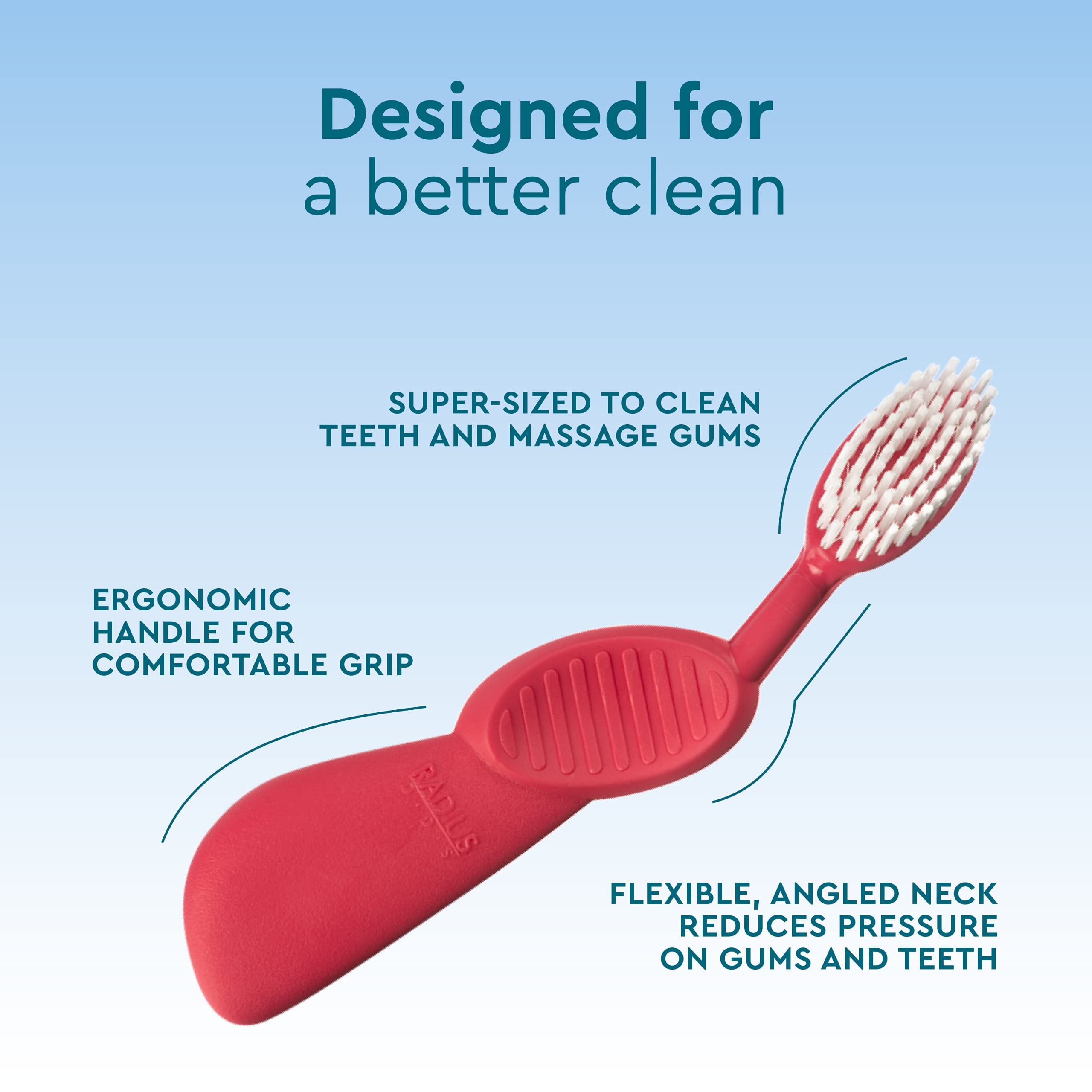 Foto 3 | Cepillo De Dientes Radius Flex Brush  Cerdas Suaves  Sin Bpa  Paquete De 6 - Venta Internacional.