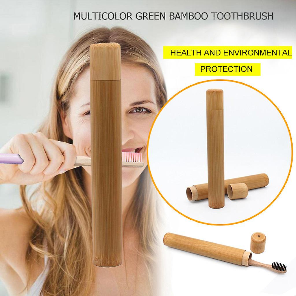 Foto 3 pulgar | Funda De Cepillo De Dientes  Tubo Portátil De Bambú Natural Para Viajes - Venta Internacional.