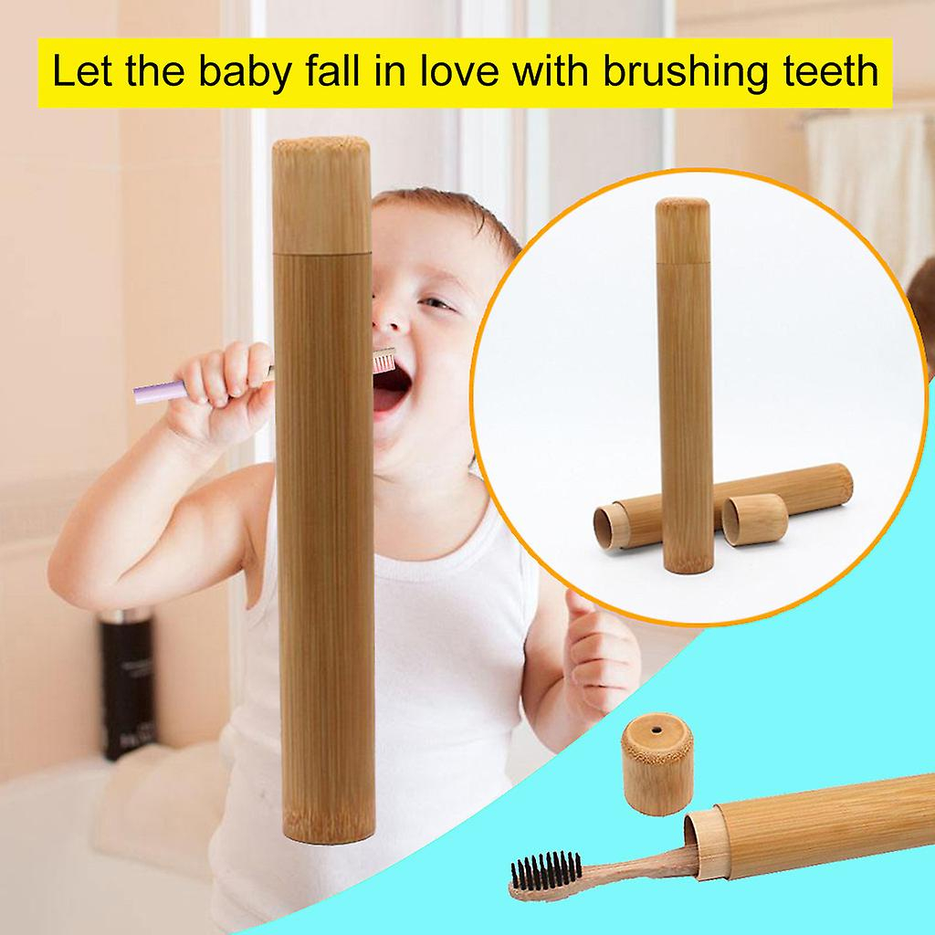 Foto 2 | Funda De Cepillo De Dientes  Tubo Portátil De Bambú Natural Para Viajes - Venta Internacional.