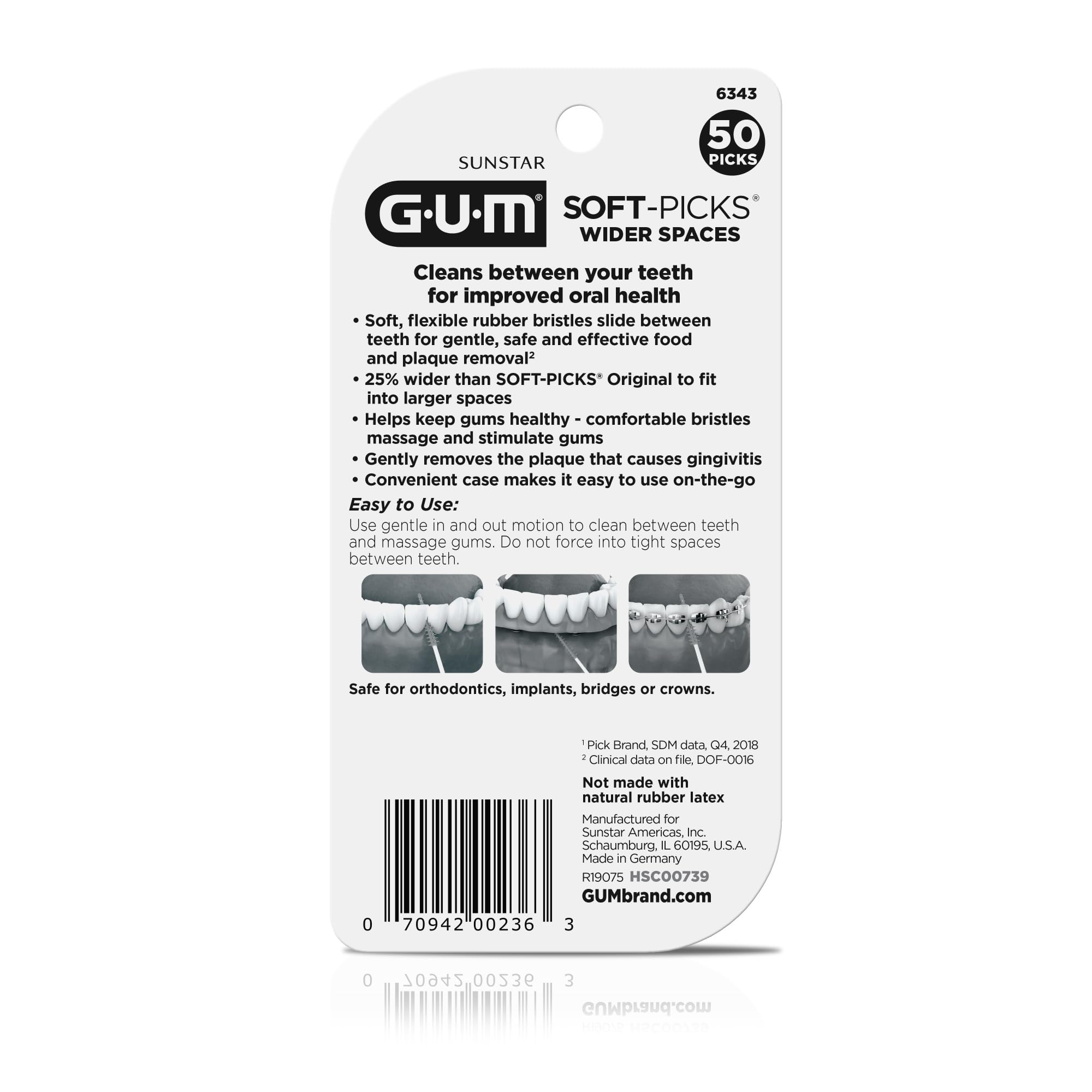 Foto 8 pulgar | Dental Picks Gum Soft-picks Para Limpieza De Dientes Con Espacios Más Amplios  50 Unidades - Venta Internacional.
