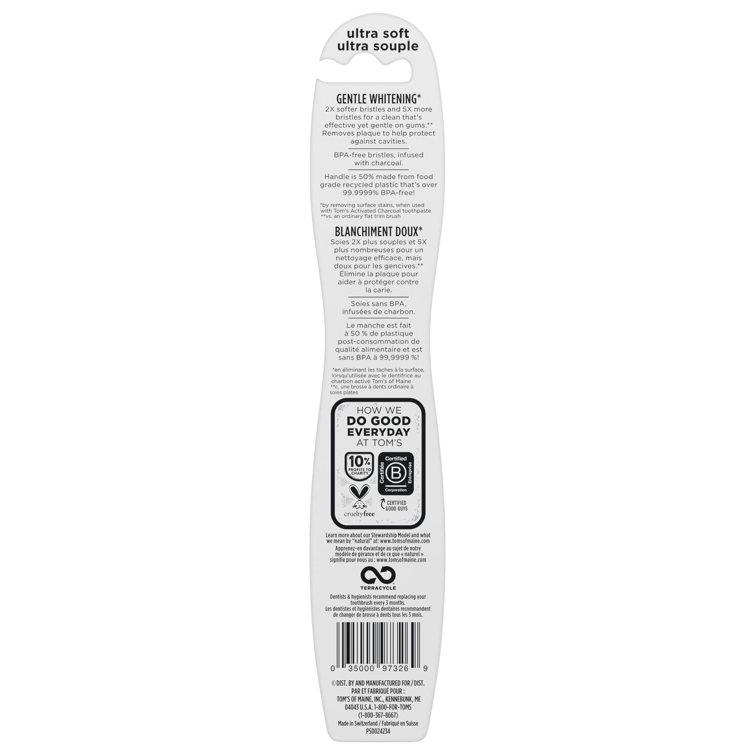 Foto 7 | Cepillo De Dientes Tom's Of Maine Gentle Charcoal Soft  Paquete De 4 - Venta Internacional.