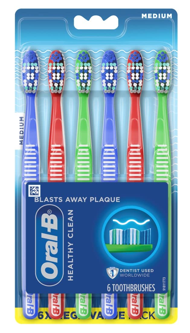 Cepillo De Dientes Oral-b Healthy Clean De Cerdas Medianas  Paquete De 6 - Venta Internacional.