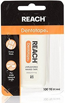 Hilo Dental Reach Dentotape Encerado  100 M  Sin Sabor (paquete De 6) - Venta Internacional.